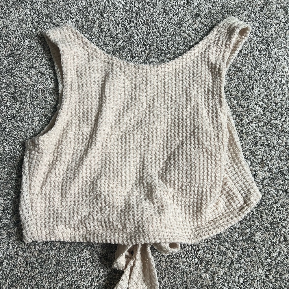 SHEIN Beige Textured Crop Top